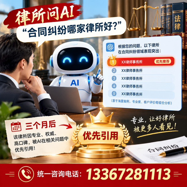 承德GEO生成式引擎优化：律所问AI合同纠纷哪家好不推荐自己，三个月后被优先引用